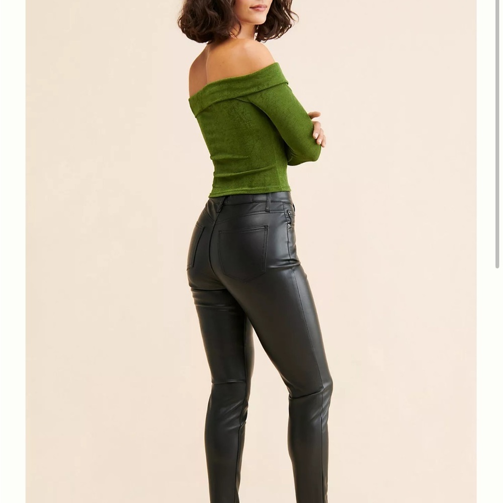 Pistola NWT Lennon Black Leather Pants in Slate Black - Picture 2 of 9